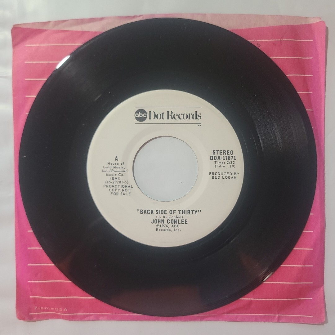 John Conlee ~ Backside Of Thrity/ Same ~ ABC DOT Records Promo 45 RPM Record