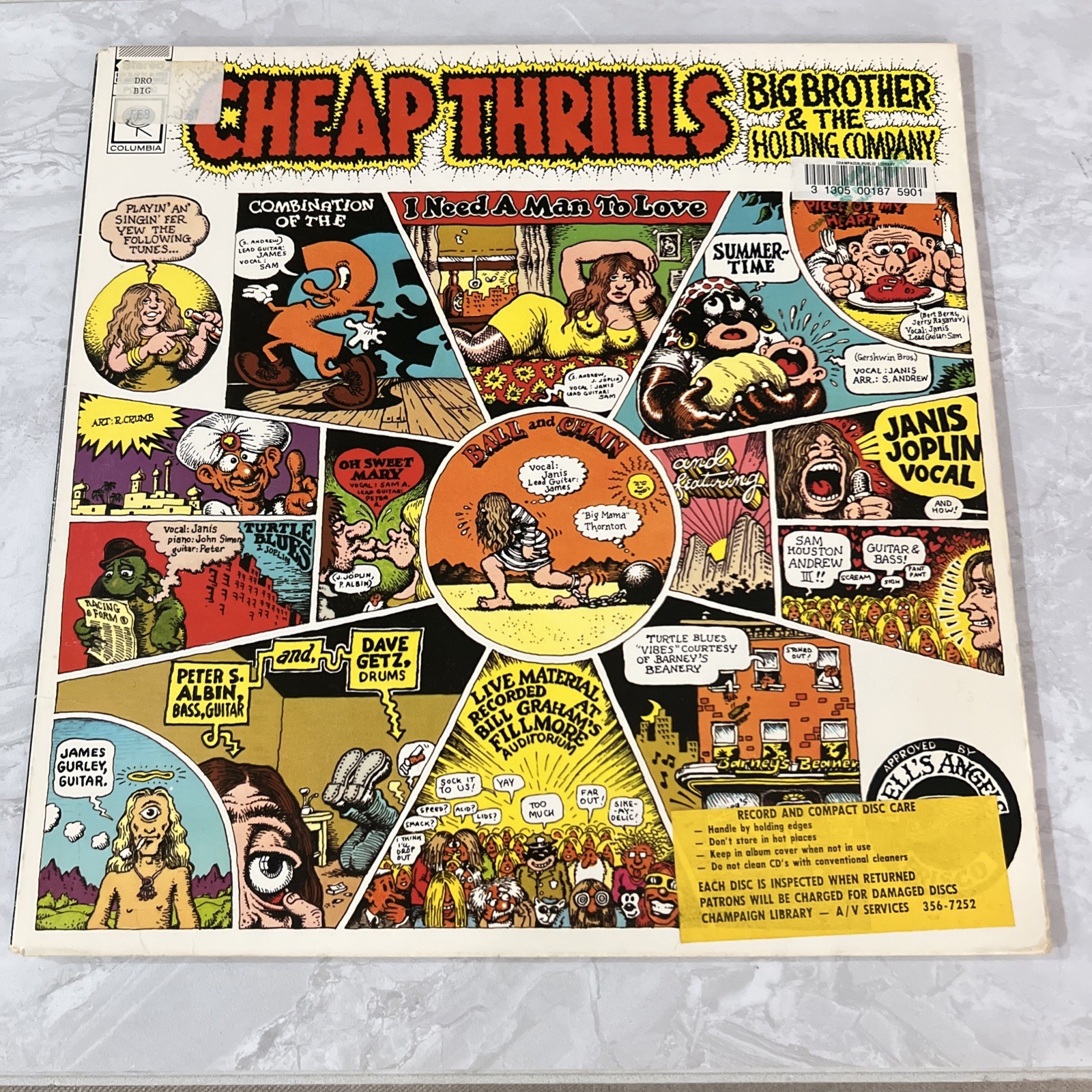Original BIG BROTHER & THE HOLDING COMPANY – Cheap Thrills 1968 Vinyl LP KCS9700