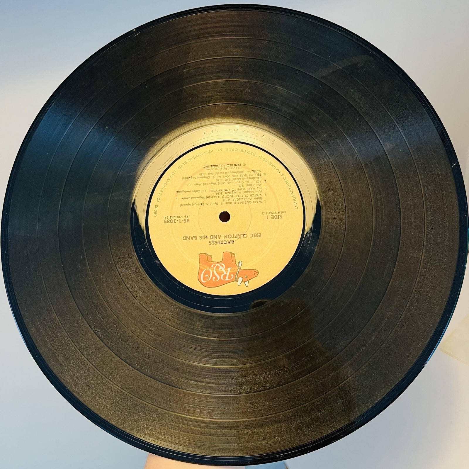 Eric Clapton Backless 12″ Black Vinyl LP 1978 USA Blues Classic Rock Vintage