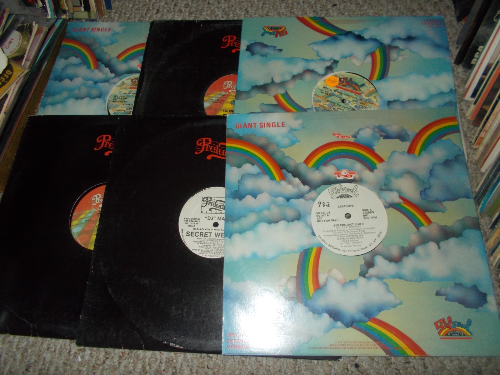 LOT OF 21 OG DISCO FUN BOOGIE 12″ SINGLES ON PRELUDE AND SALSOUL