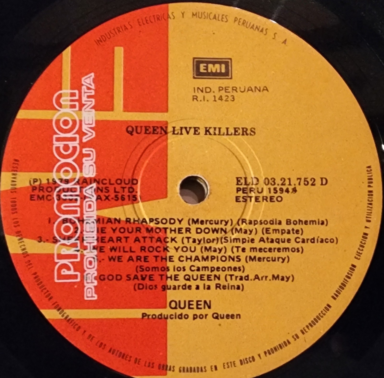 QUEEN LIVE KILLERS promo 2LP Rare Peeruvian