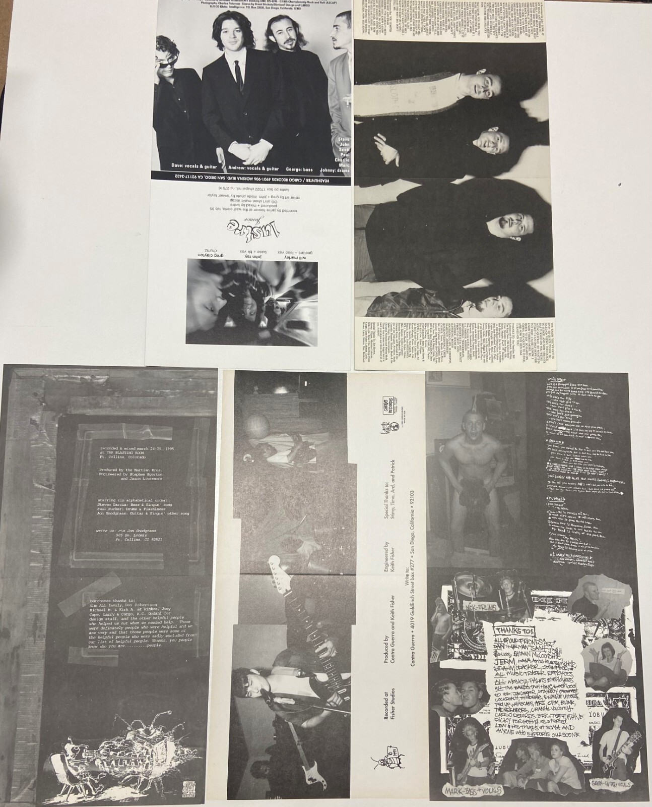 9 Punk Rock Metal Posters Art Wall 1990s-2000s 7″ Record 45rpm Sleeve Unfolded