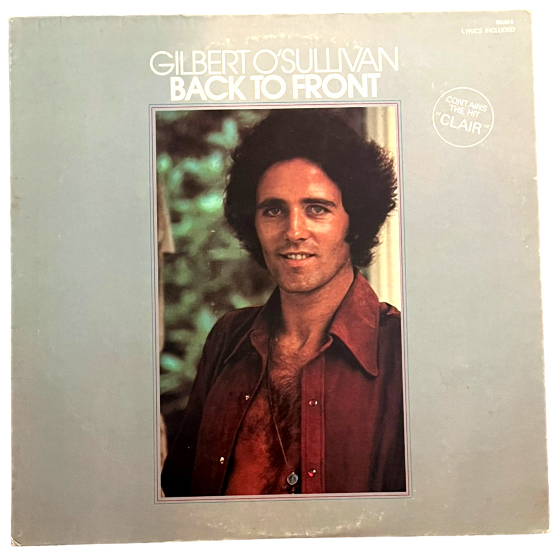 Gilbert O’Sullivan – Back to Front – MAM Record MAM-5 – 12″ 33rpm Record