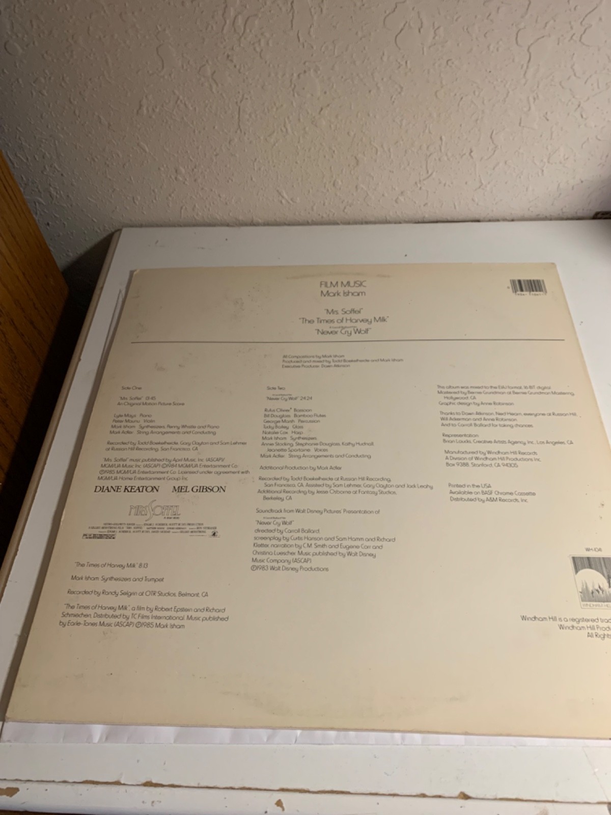 Mark Isham LP Promo Mrs. Soffel Times of Harvey Milk Never Cry Wolf Film Music