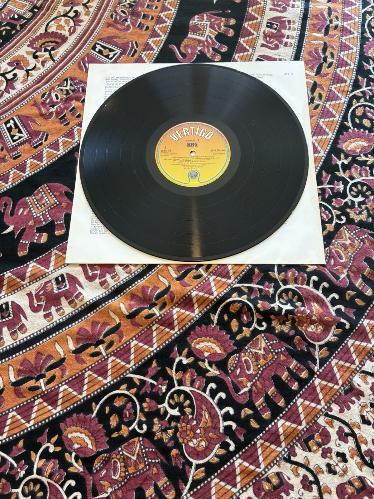 Kiss ‎Animalize UK 1984 Vinyl Vertigo