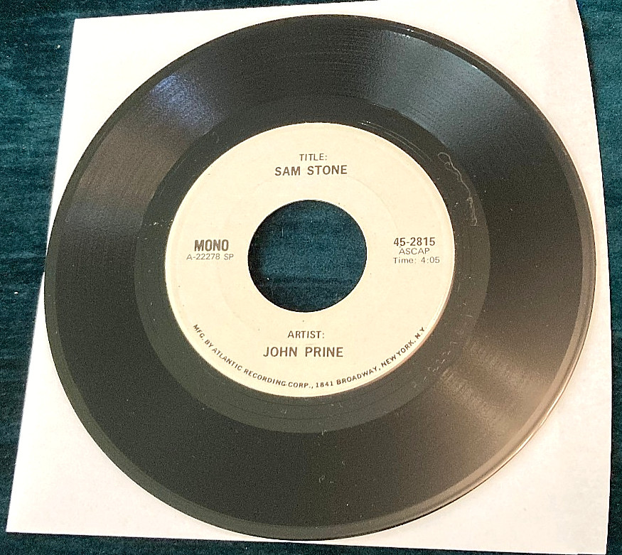 John Prine: Sam Stone one sided TEST PRESSING 45 VG+