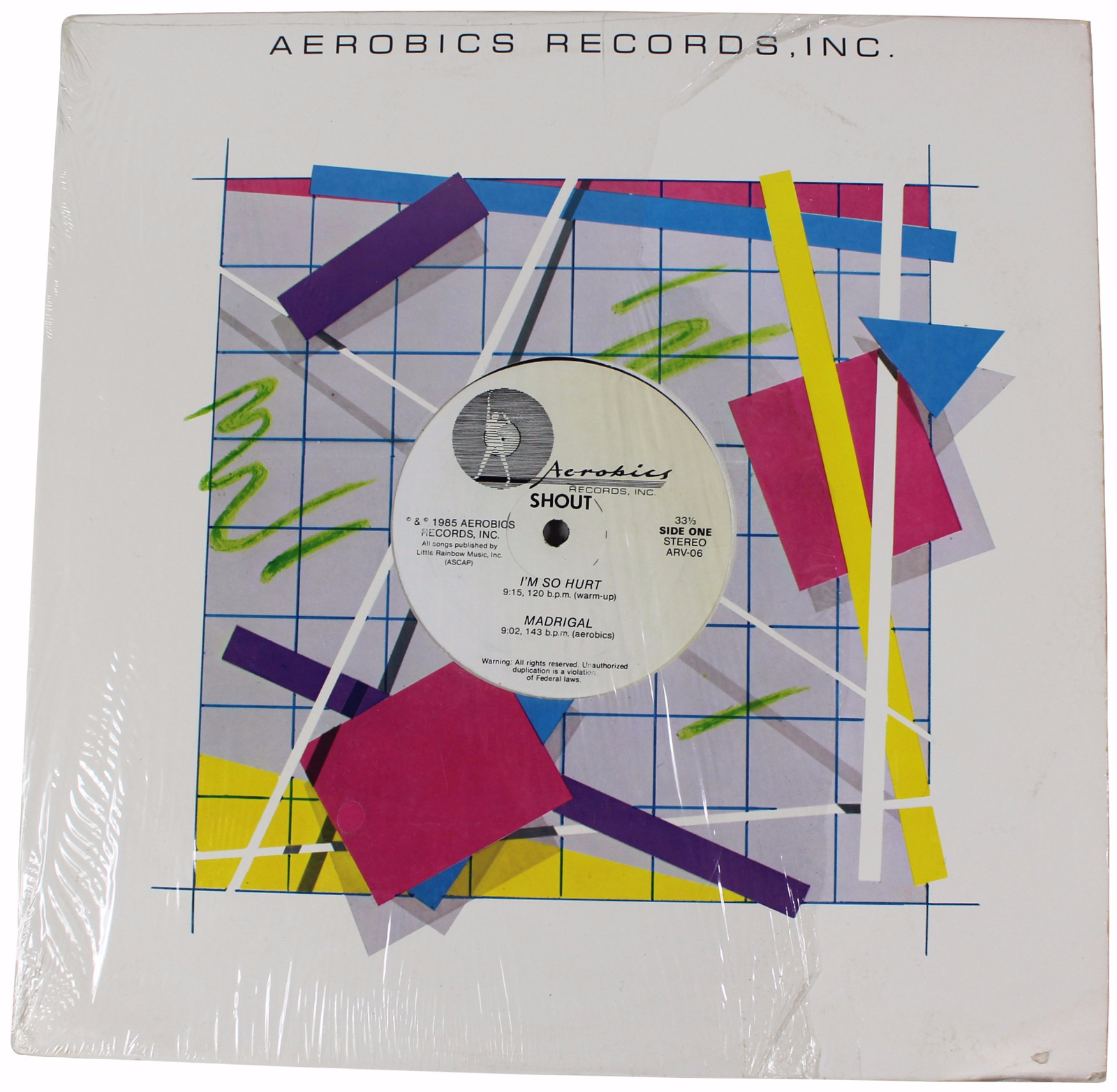 SHOUT I’m So Hurt 12″ Aerobics Records 80s Synth Pop Hi-NRG Electro Dance 1985
