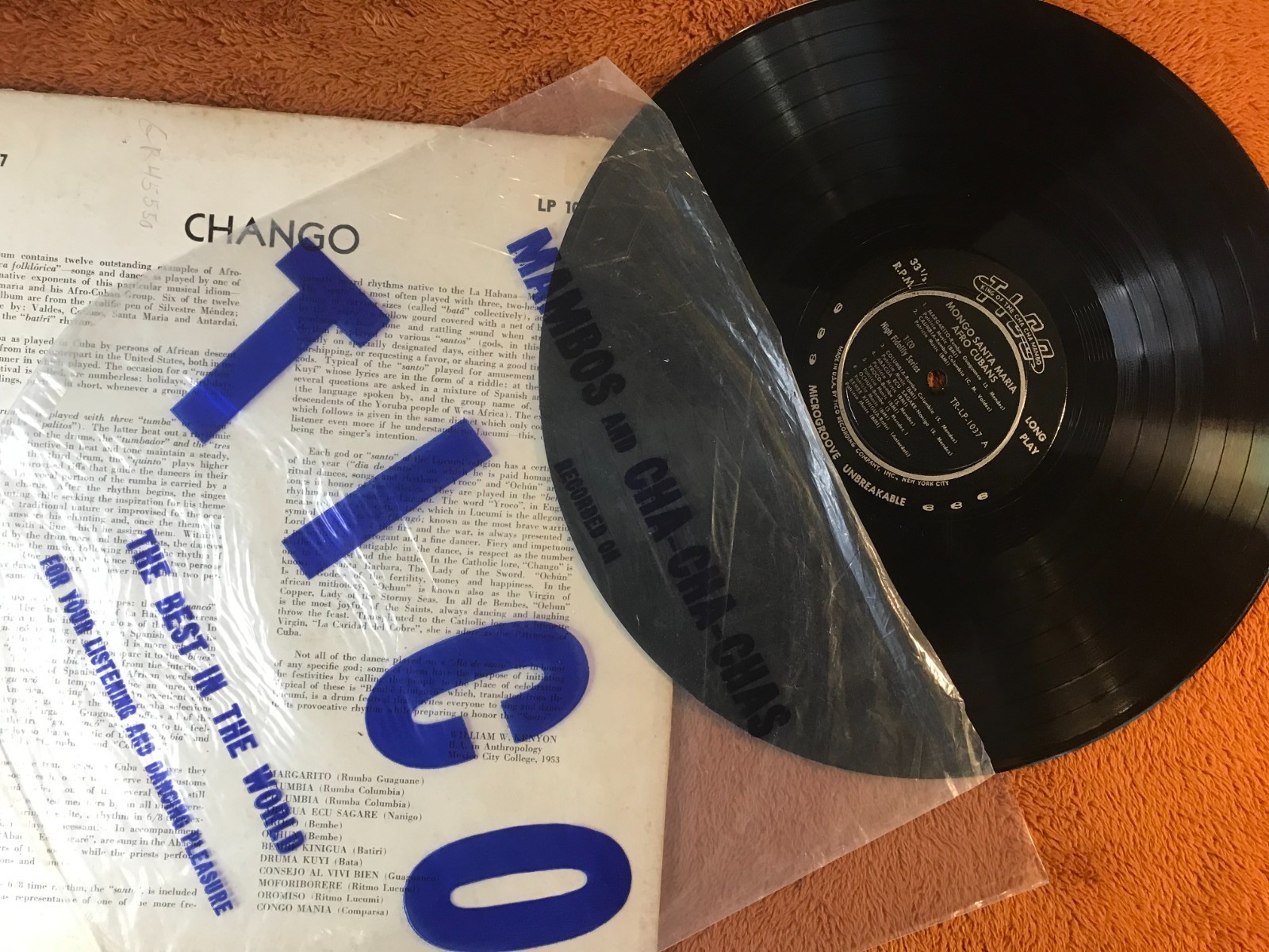 Afro-Cuban Drums CHANGO Mongo Santa Maria 1957 Tico Lp 1037 original vinyl latin