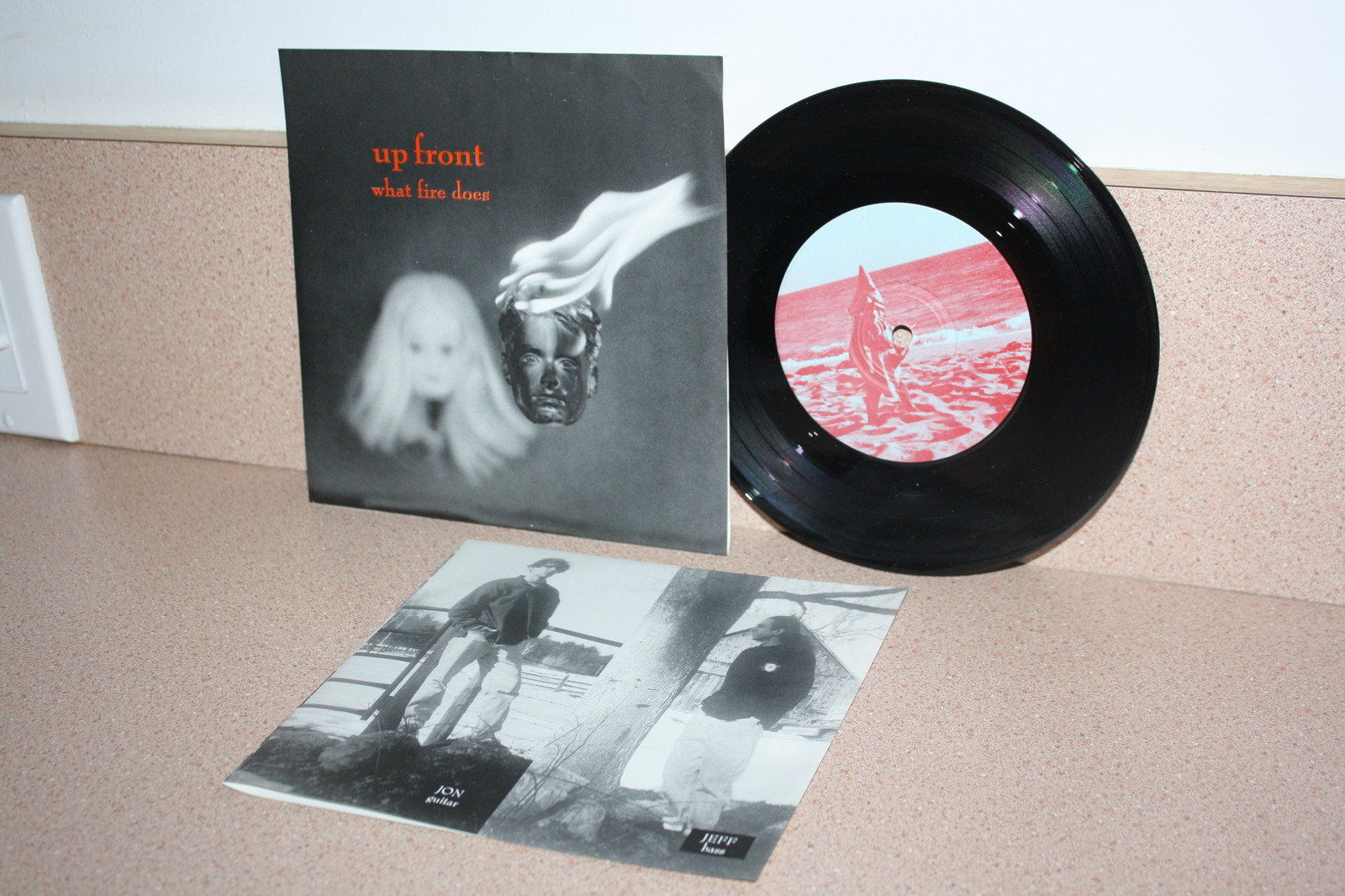Upfront What fire does 7″ vinyl Smorgasbord Records includes insert