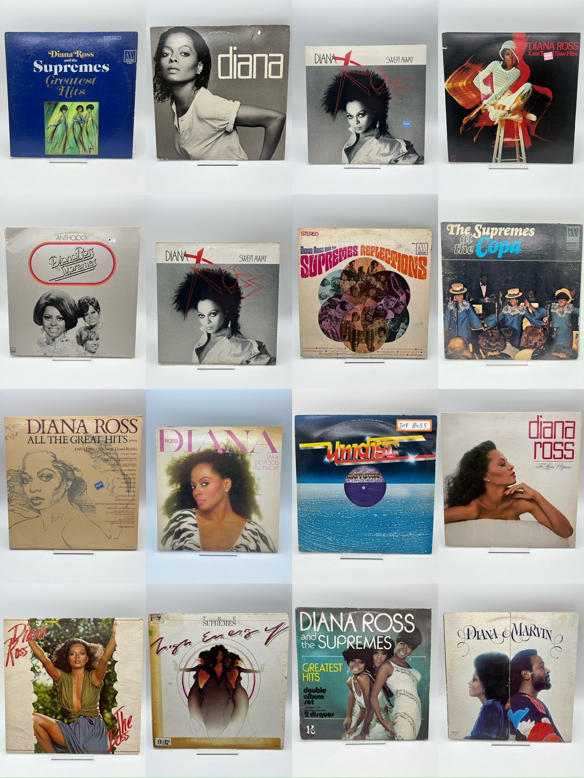 Diana Ross & The Supremes Vinyl Record 12” LP Lot Of 16 Motown Funk Soul Disco