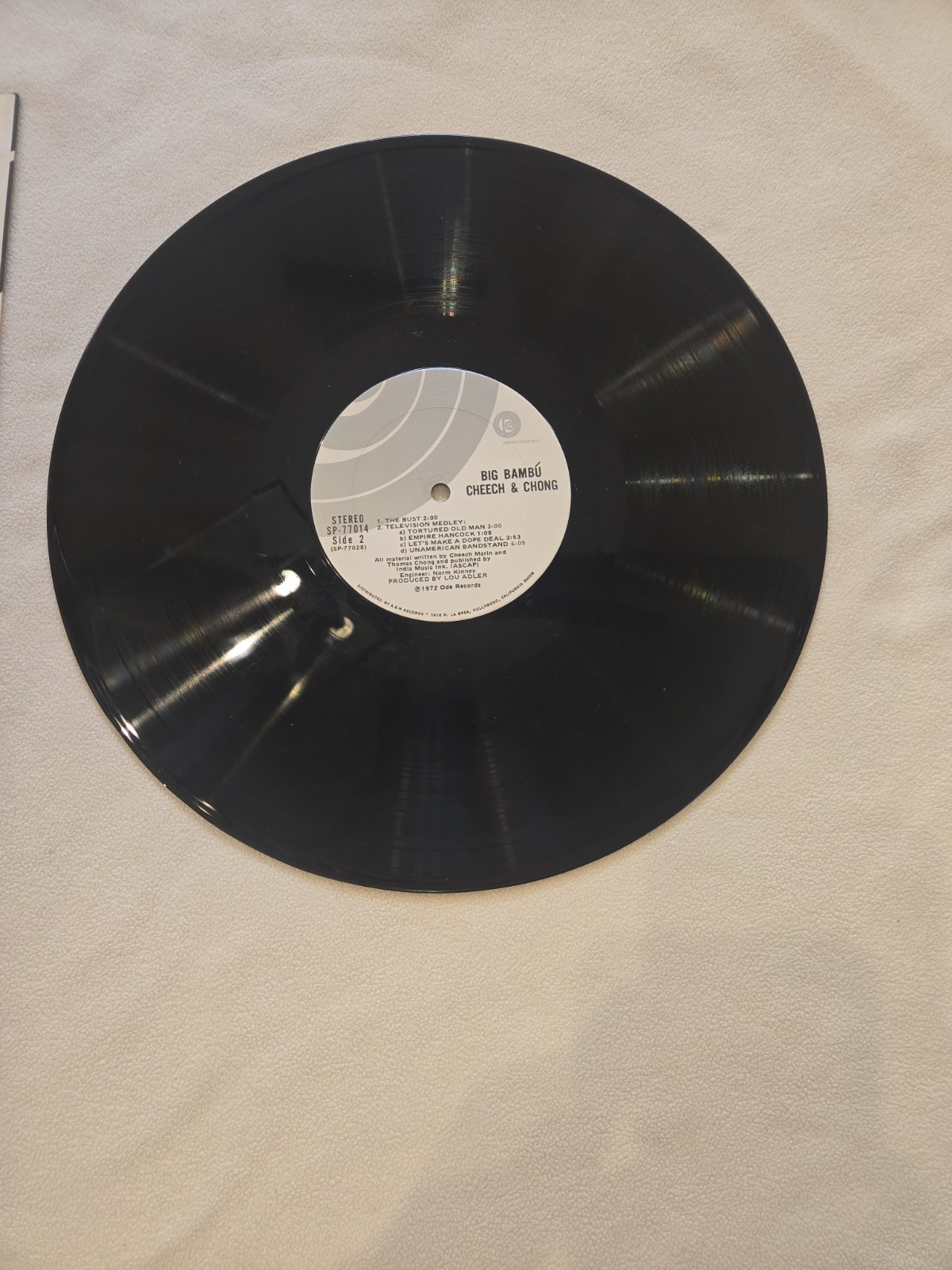 Cheech and Chong Big Bambu Vinyl LP Gatefold 1972 Ode Records SP 77014 VG+