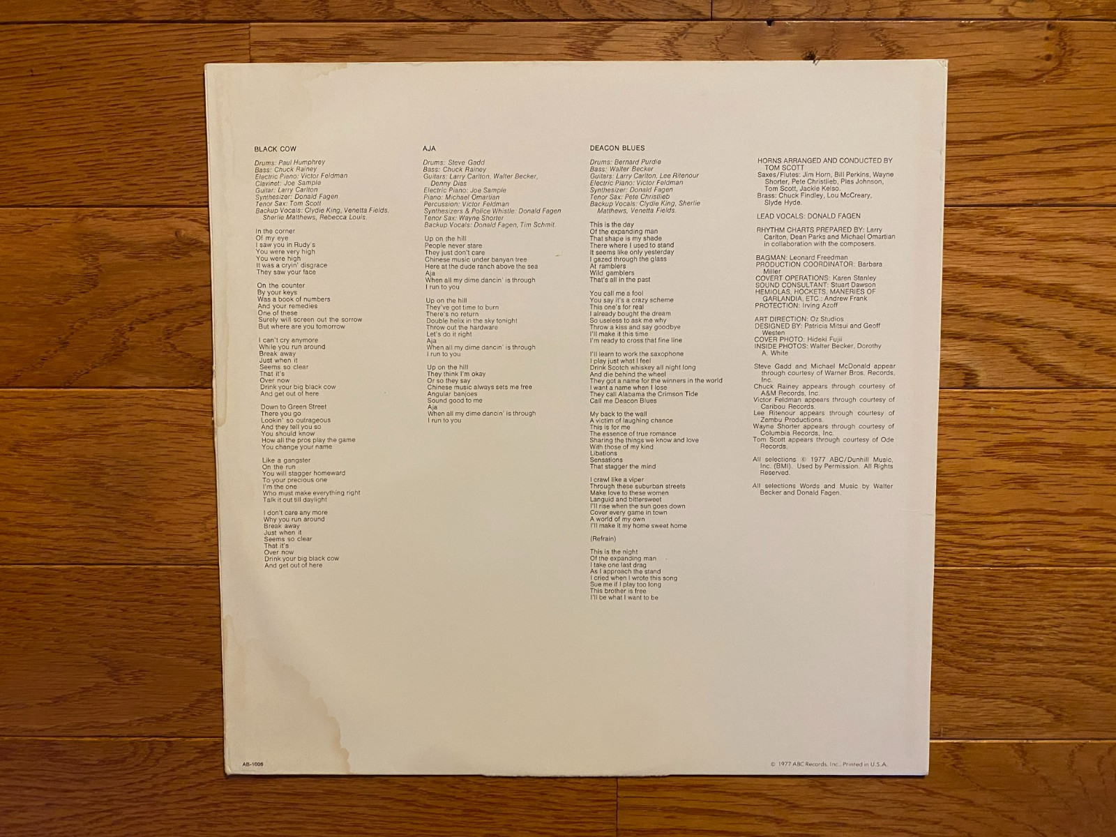 Steely Dan – Aja LP ABC Dunhill AB 1006 1977 1st Pressing w/ Inner Sleeve