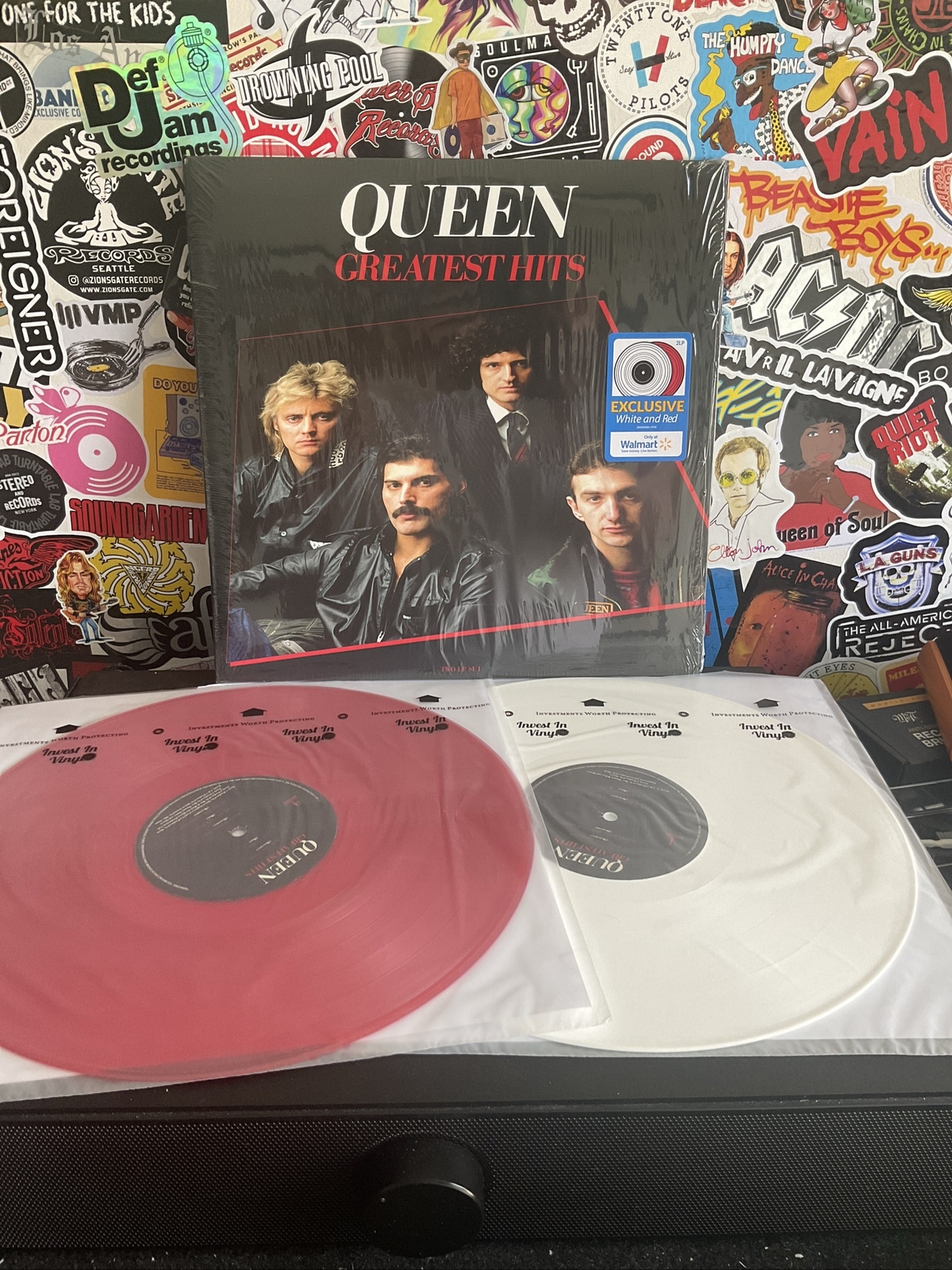 QUEEN Greatest Hits 2LP VG++ WHITE & RED VINYL With HYPE STICKER