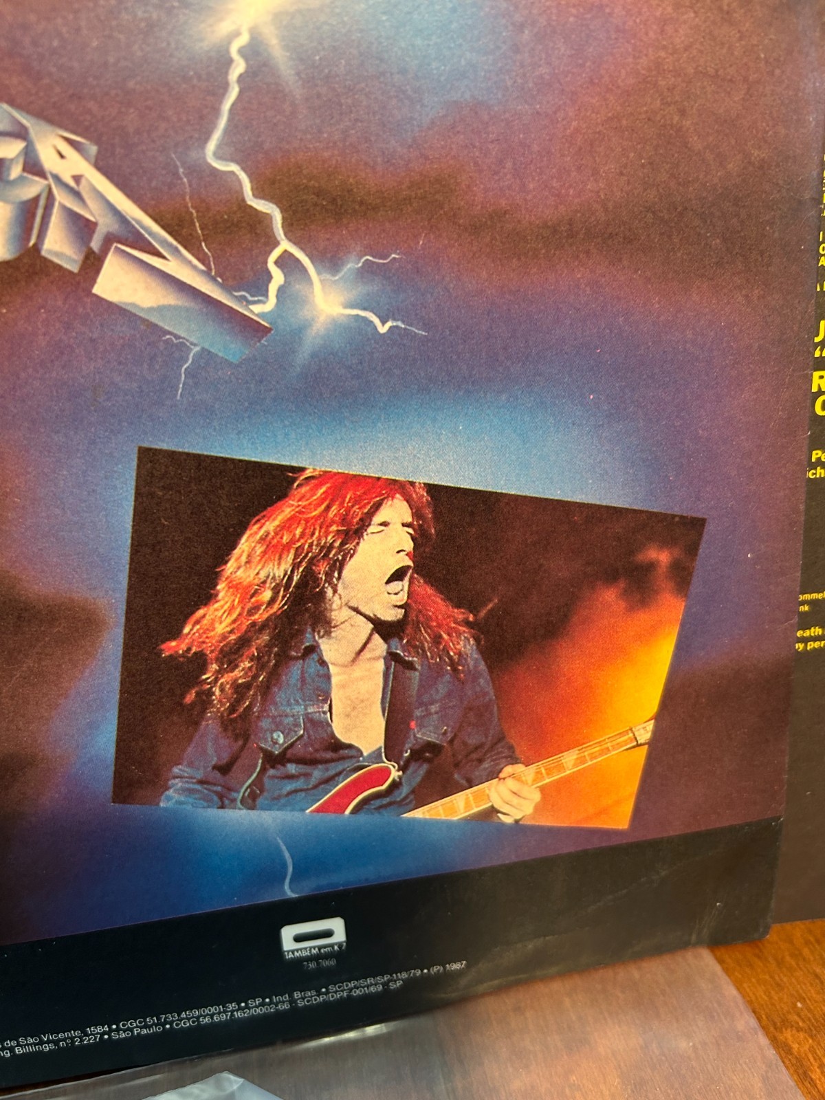 VG+ METALLICA 1987 Ride the Lightning LP Brazil Heavy Metal Thrash ACDC slayer