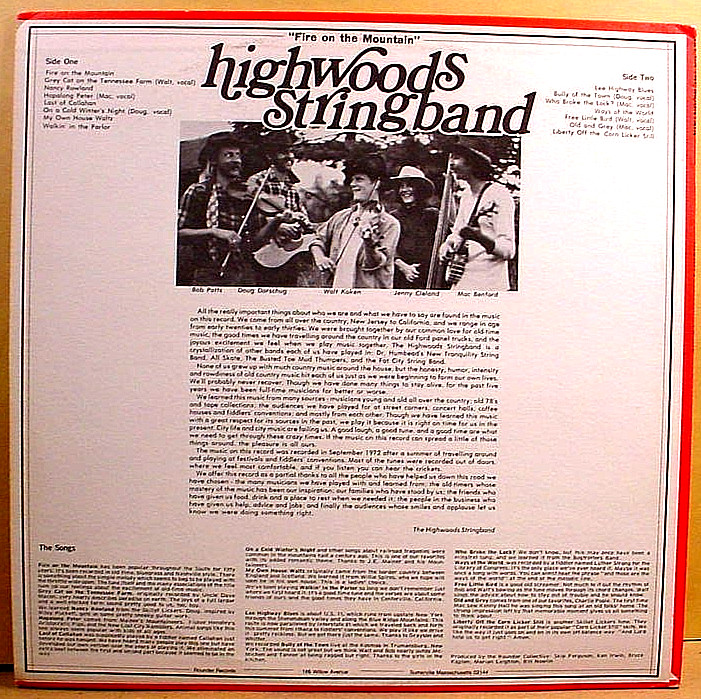 HIGHWOODS STRINGBAND – Fire On The Mountain – ’73 OG Rounder lbl NM bluegrass LP