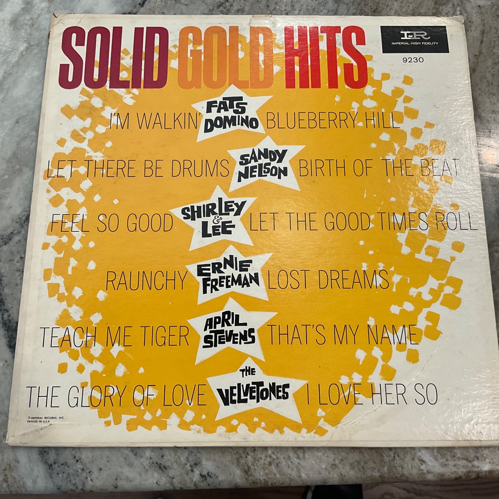V/A SOLID GOLD HITS IMPERIAL RECORDS LP-9230 LABEL PROMO VG+/VG 1963 Fats Domino