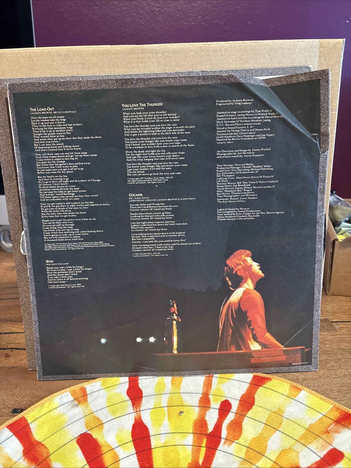 Jackson Browne Running on Empty Asylum 6E-113 1977 LP 33 RPM 12″ Vinyl