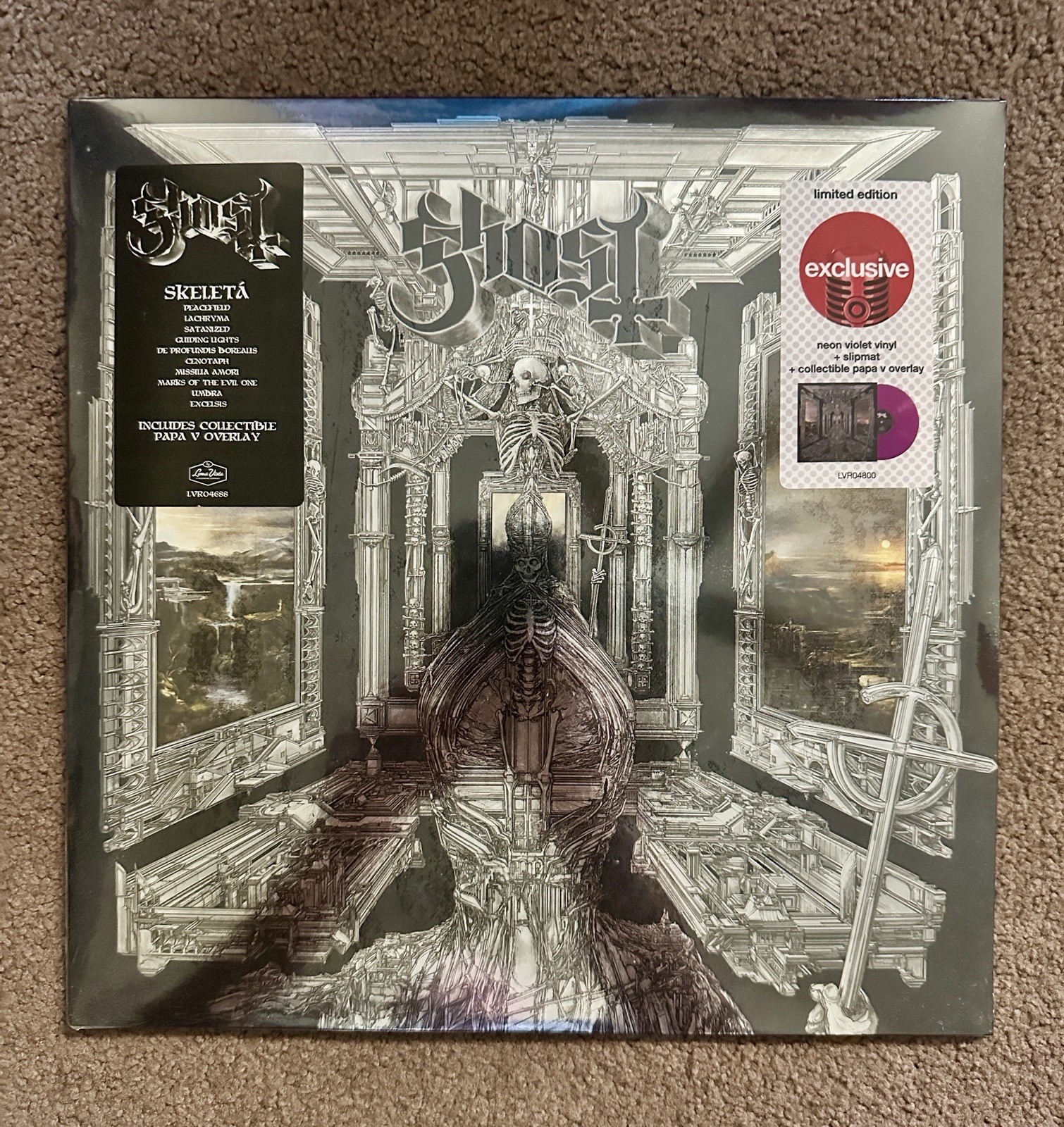 GHOST Skeleta Target Exclusive Neon Violet Vinyl + Slipmat & Papa Overlay. NEW