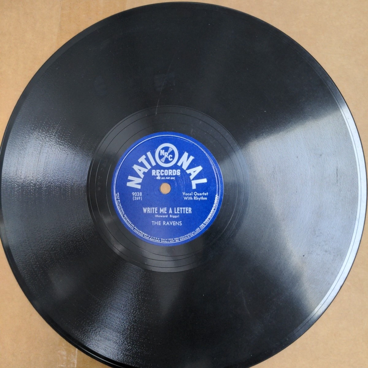 The Ravens DOO-WOP 78 Write me a letter / Summertime STRONG VG+ National NRC