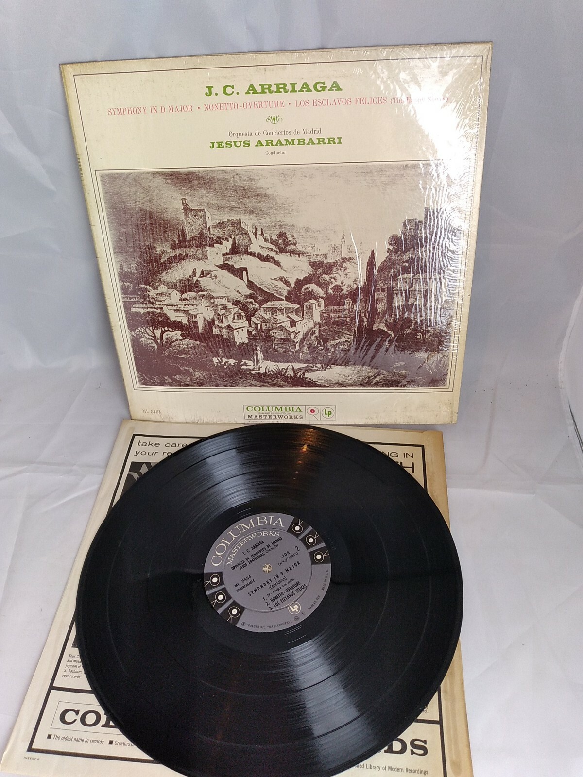 J.C. ARRIAGA NM Symphony in D Nonetto-Overture Arambarri Madrid Columbia ML-5464