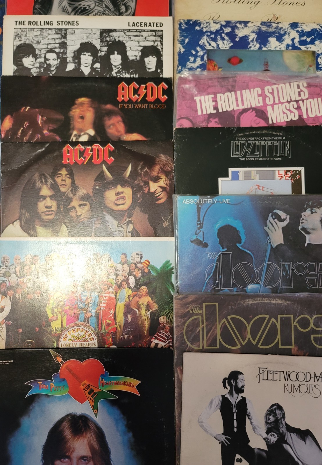 Lot Of 21 Vintage Vinyl Rock Albums ROLLING STONES,ACDC,LED ZEPPELIN,BEATLES ETC