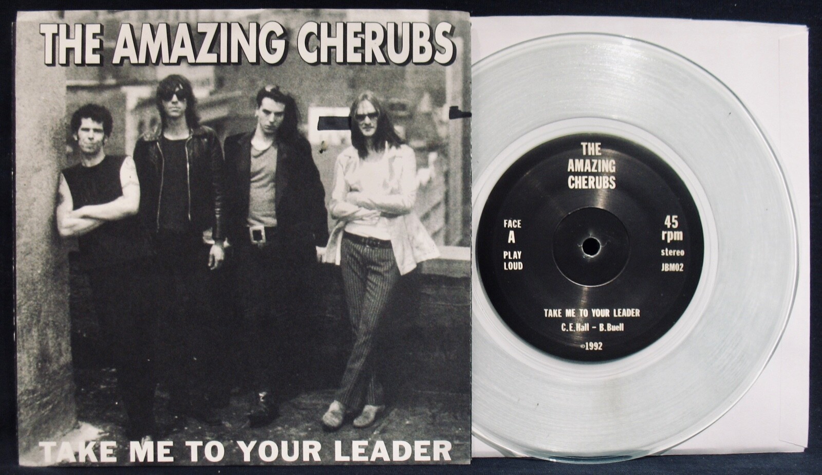 THE AMAZING CHERUBS: Take Me To Your Leader~Rock 45 & Picture Sleeve~JOHNSON