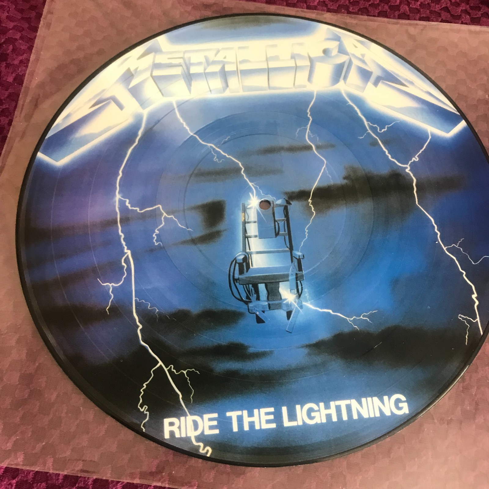 METALLICA -RIDE THE LIGHTNING PICTURE VINYL DISC . RARE!