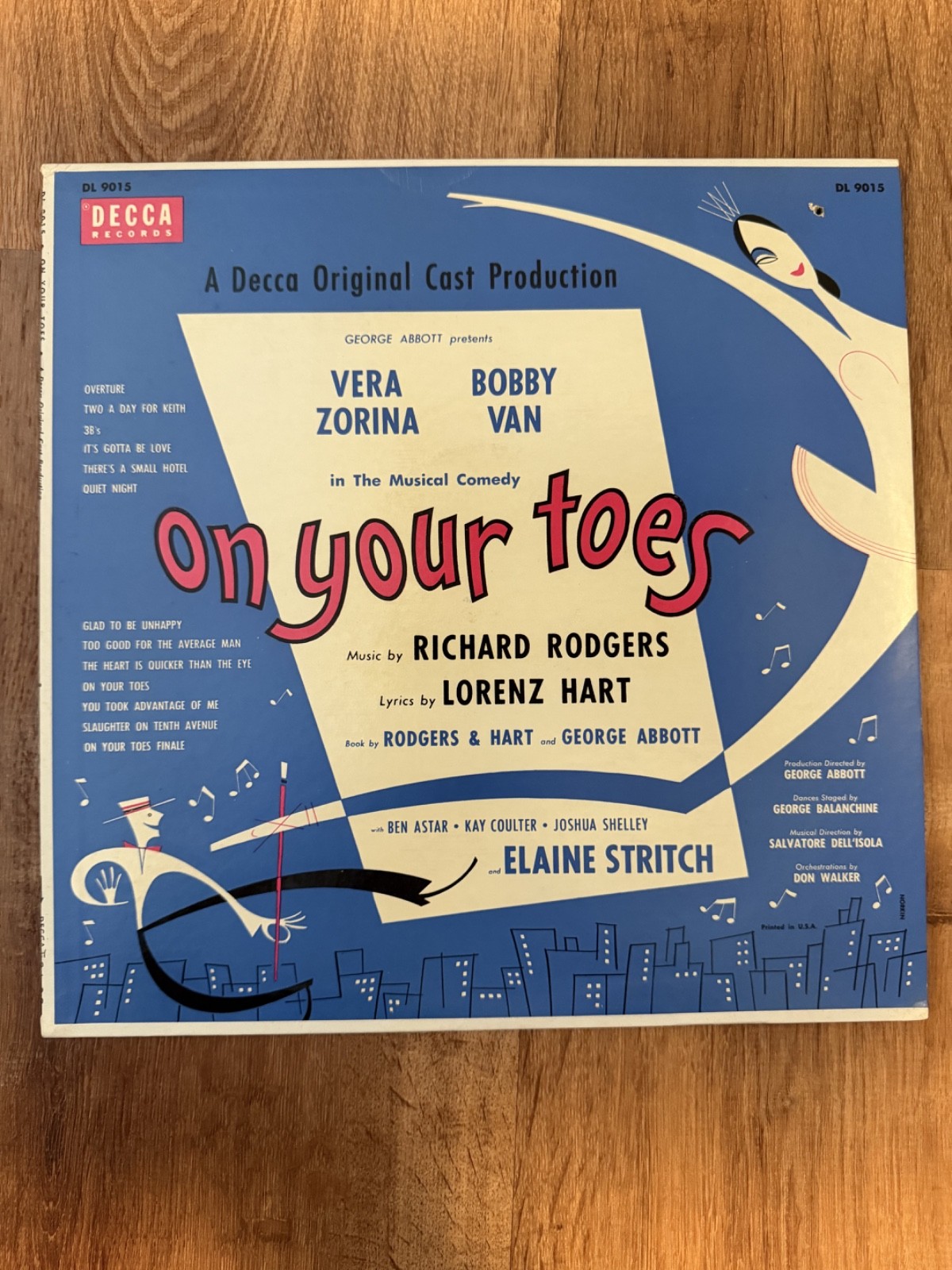 On Your Toes 1954 Broadway Revival Cast Vinyl LP EX Decca DL 9015 Elaine Stritch