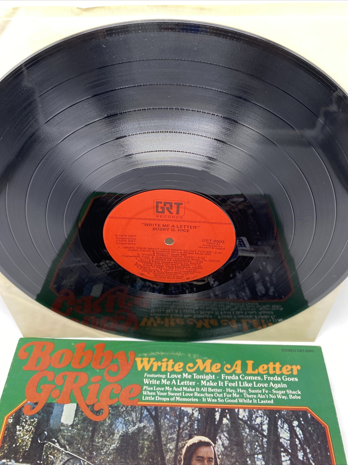 Bobby G Rice Write Me A Letter 1975 Vinyl LP GTR Records