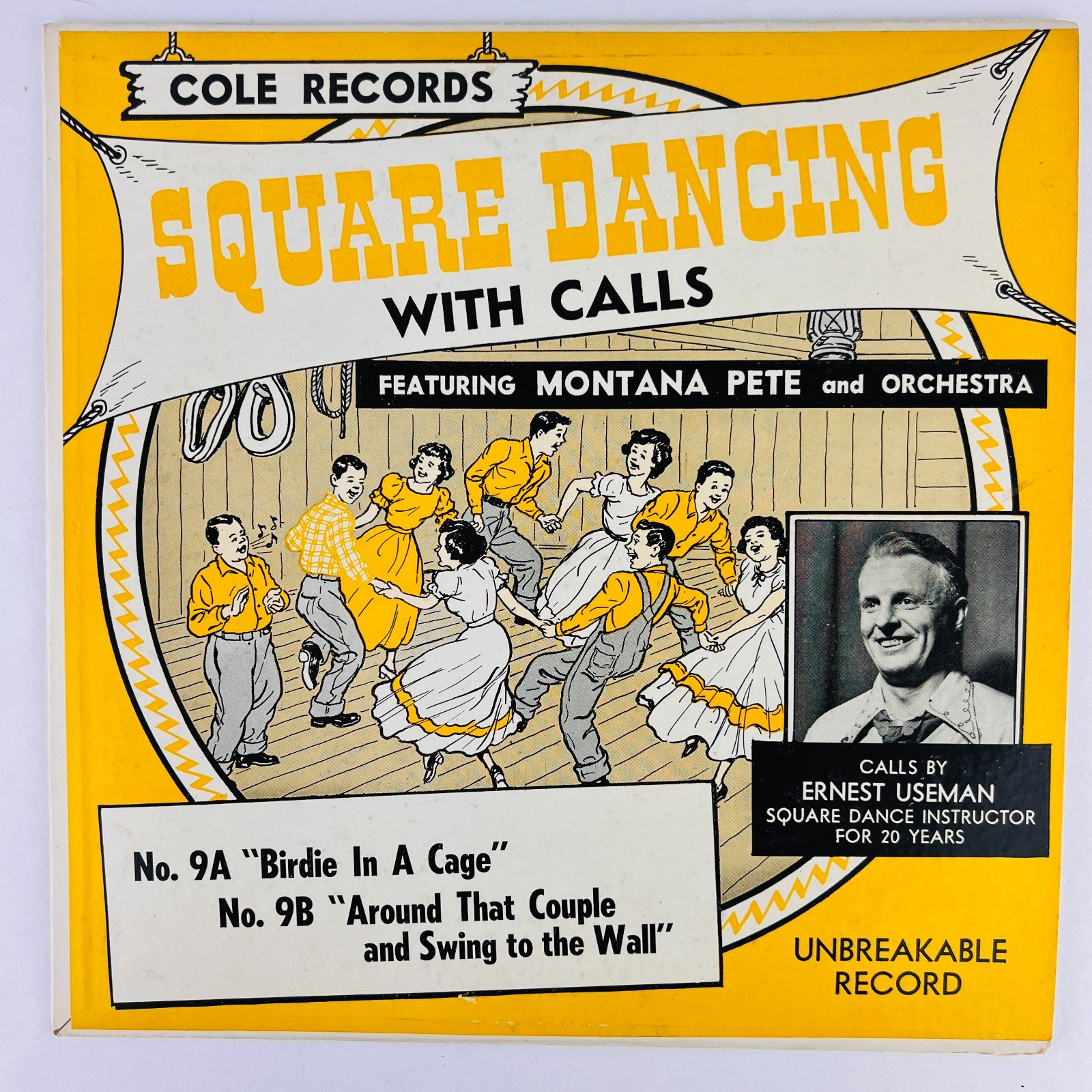 Montana Pete – Square Dancing With Calls 78RPM Single Record 3x 10″ Vinyl 78 RPM