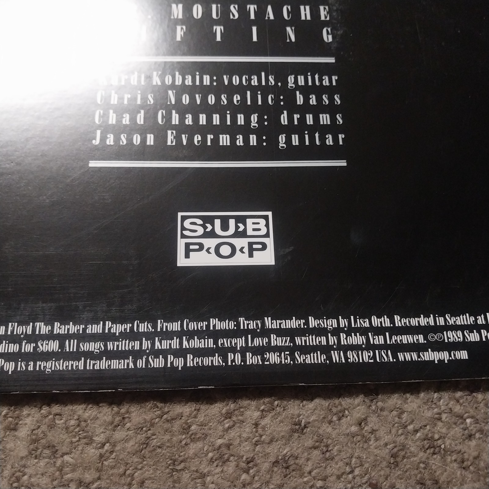 Nirvana Bleach Vinyl Record Sub Pop – 2000 Reissue