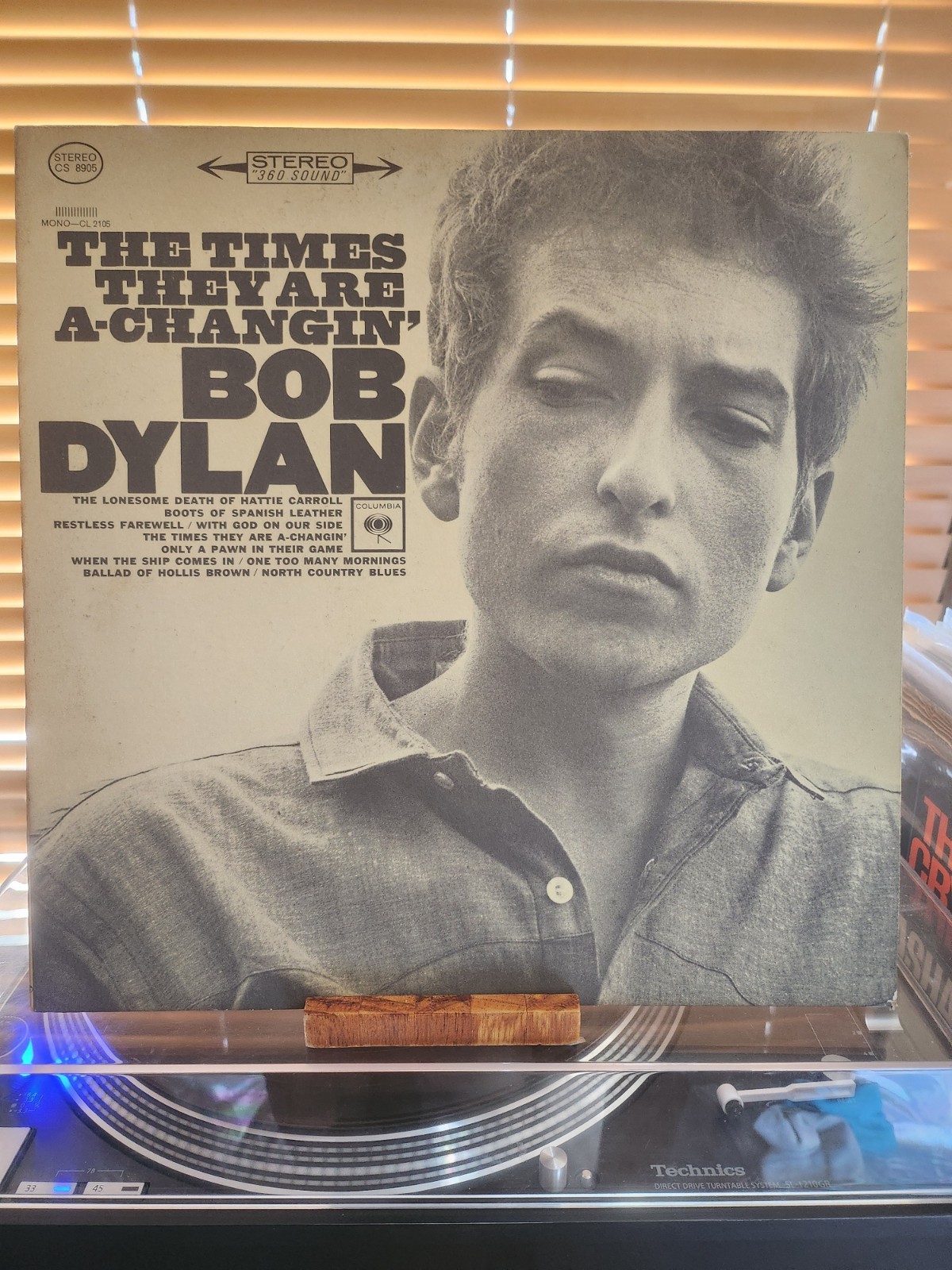 Bob Dylan, The Times They Are A-Changin’, 1970’s Columbia Stereo, VG+/VG+
