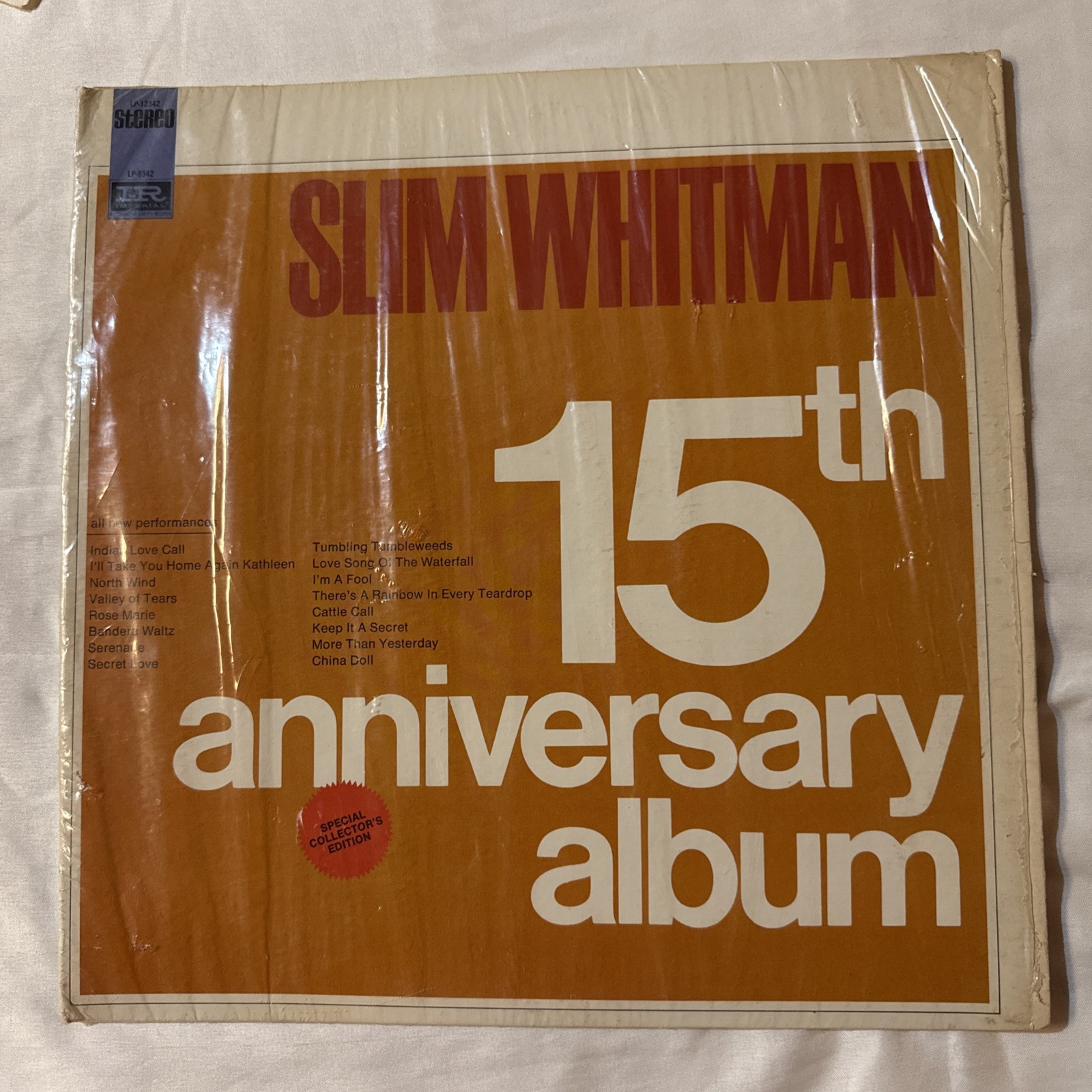 Slim Whitman 15th Anniversary Album Imperial Records 33 RPM in plastic seal