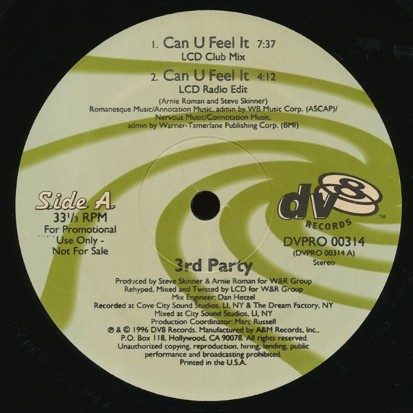 3rd Party – Can U Feel It (LCD Mixes) (12″) (Very Good Plus (VG+)) – 3846971890]