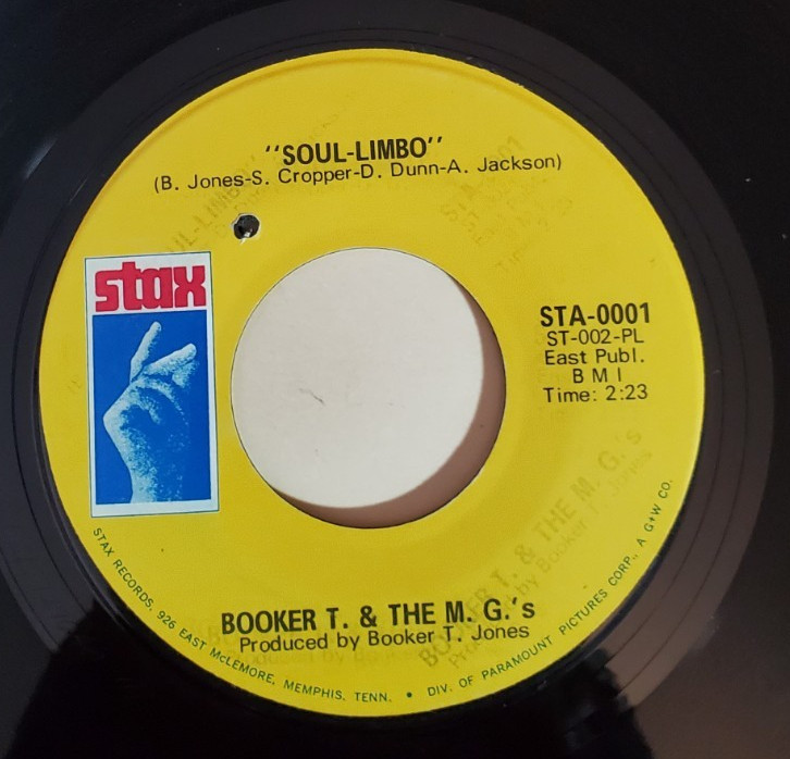 Booker T. & The M.G.’s SOUL-LIMBO (GREAT SOUL 45) #0001 PLAYS VG+ TO VG++