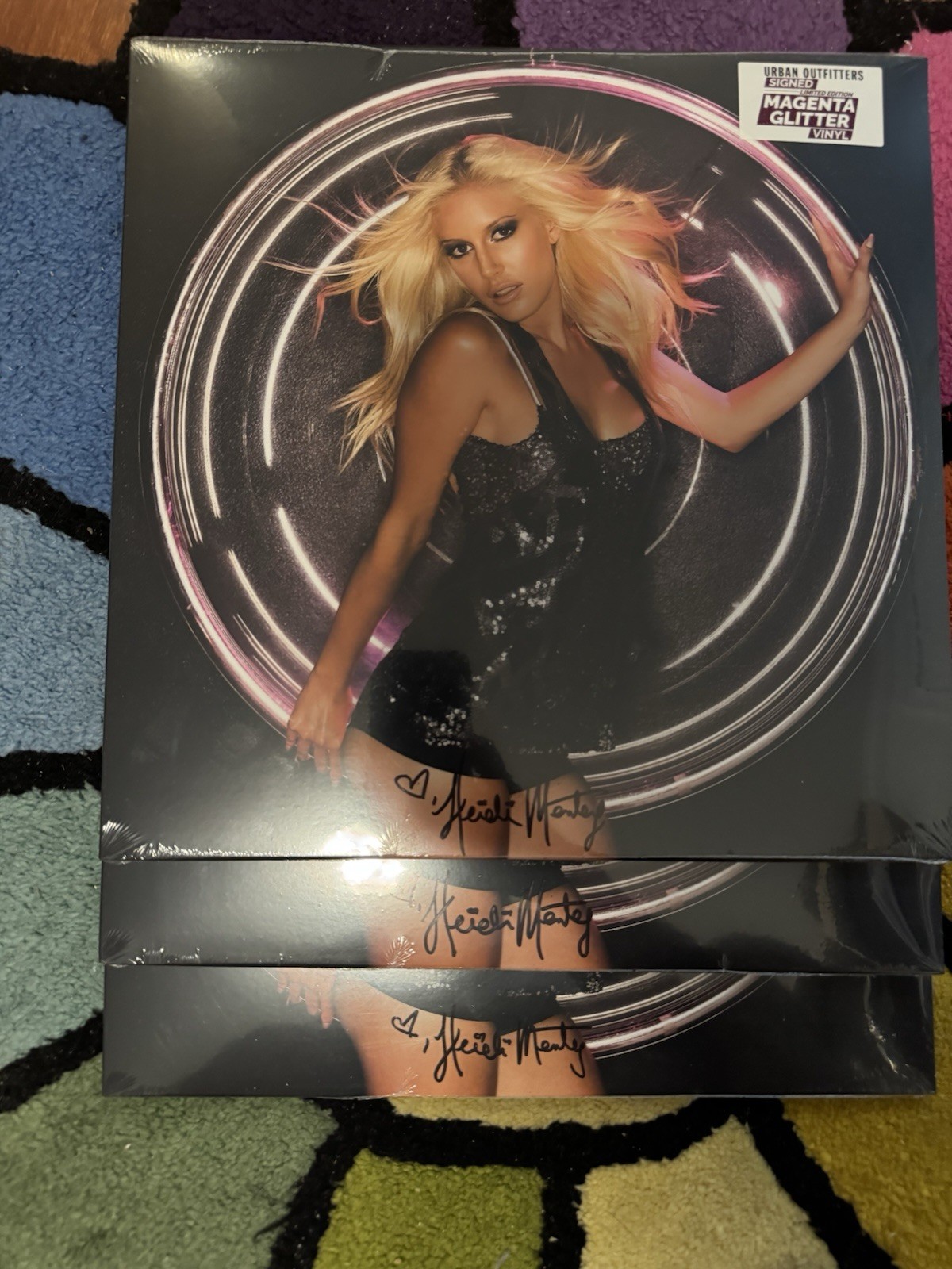 Heidi Montag Superficial Urban Outfitters Vinyl Signed Cover Magenta Glitter
