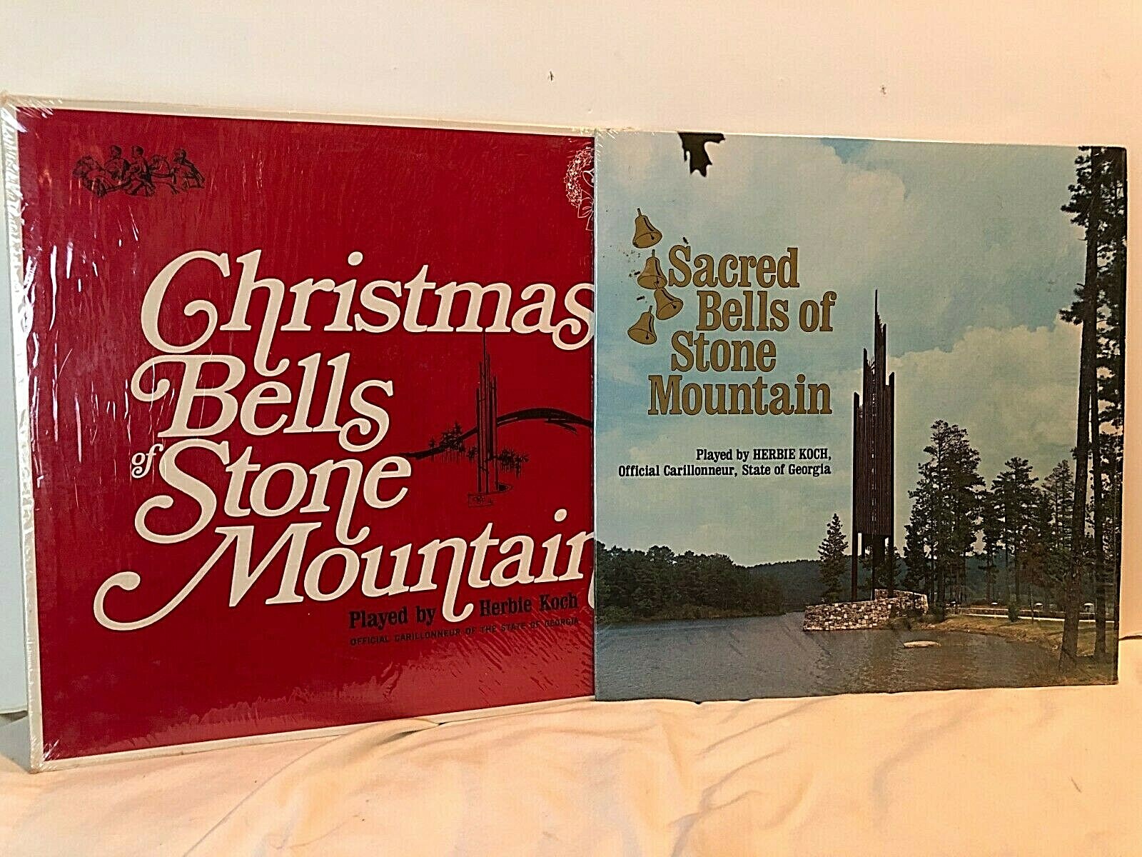 2 LP Lot- Herbie Koch LP Sacred Bells of Stone Mt. & Christmas Bell…in shrink