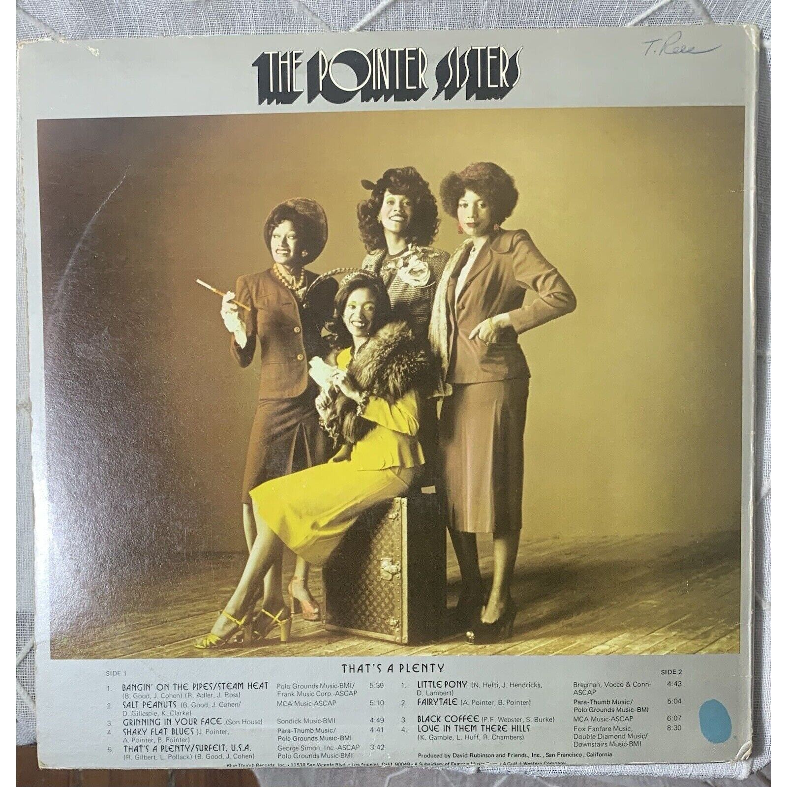 The Pointer Sisters That’s A Plenty 1974 Vinyl LP Blue Thumb BTS 6009 Funk Soul