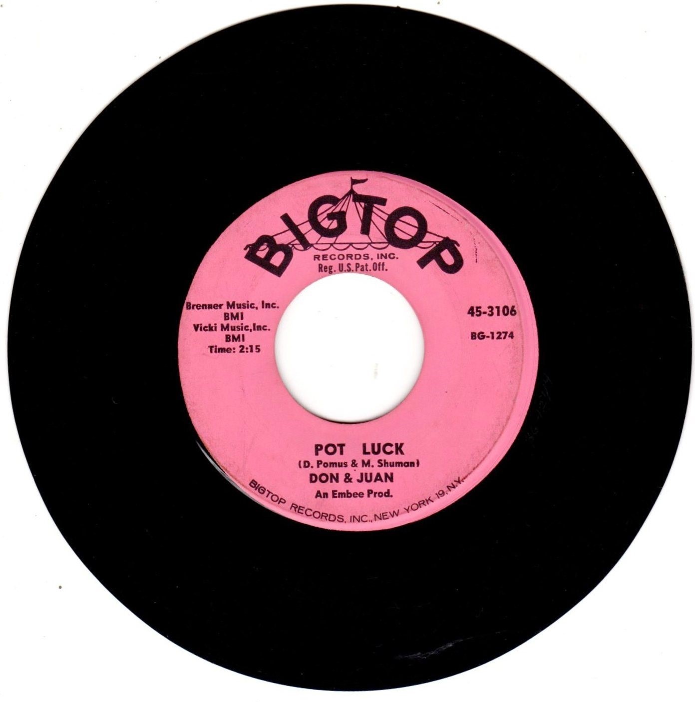 Don & Juan – Two Fools Are We / Pop Luck: 1962 Doo Wop 45; VG++