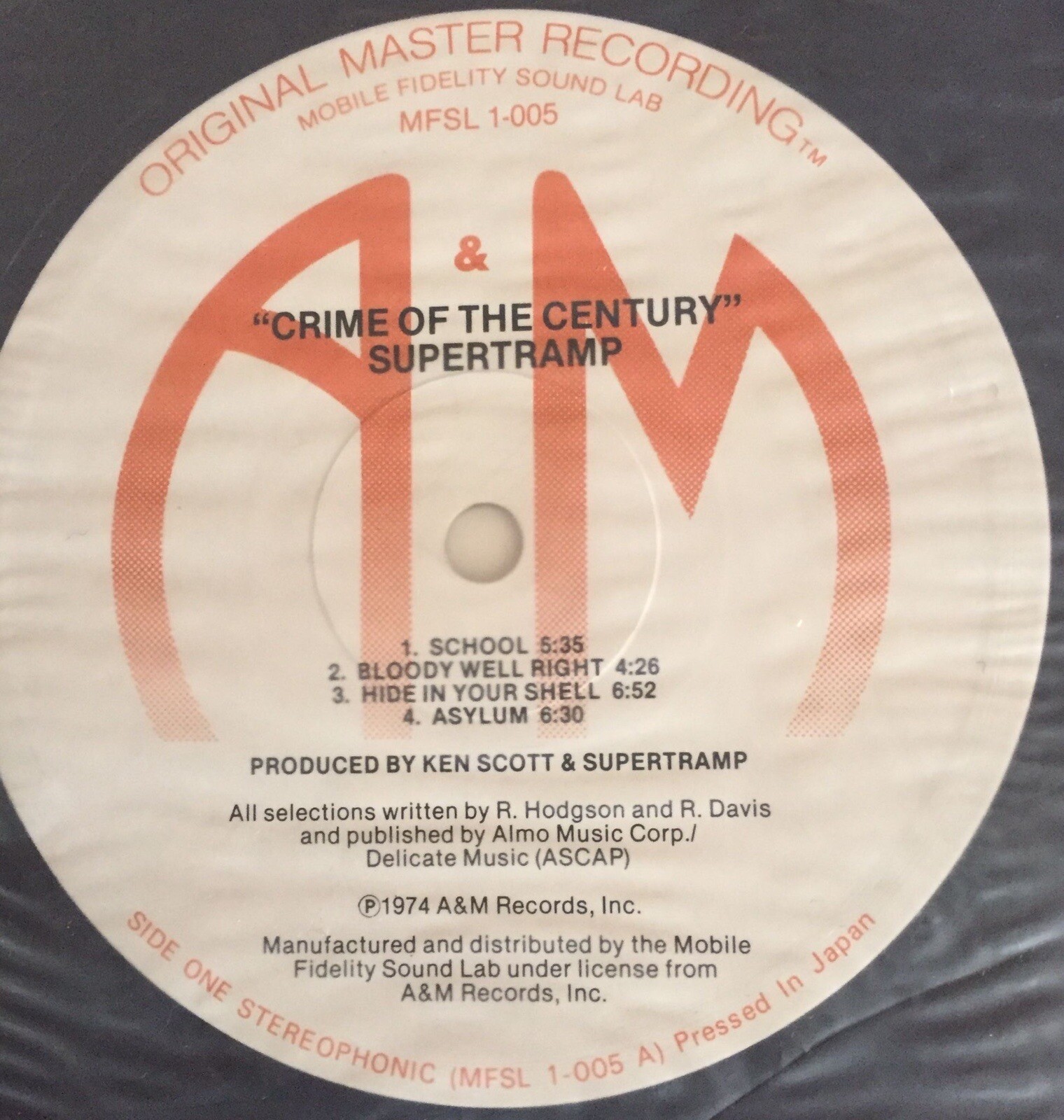 LP SUPERTRAMP – Crime Of The Century, EDIZIONE LIMITATA GIAPPONESE del 1974.