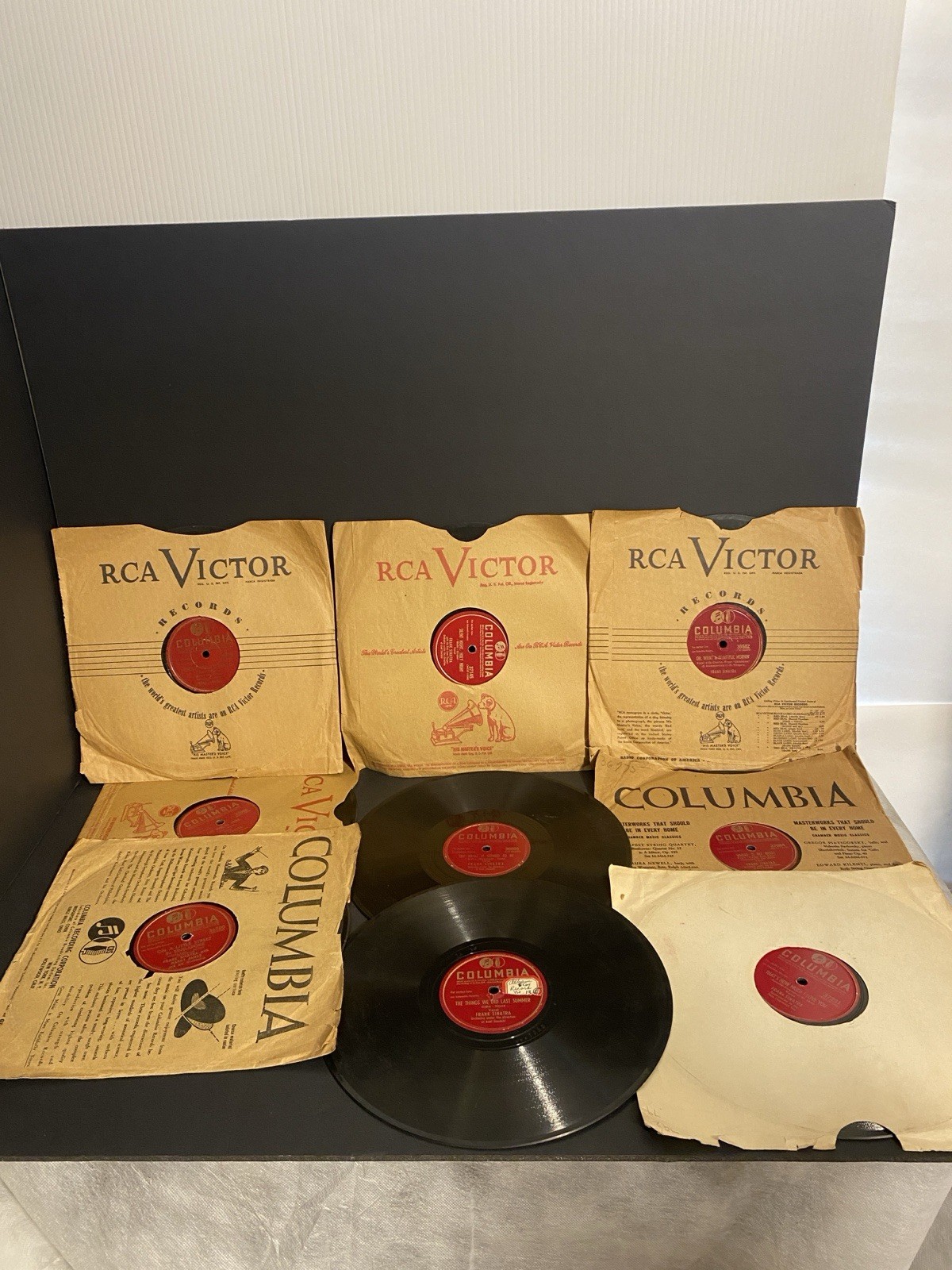 Vintage Frank Sinatra 10″ 78 RPM Shellac Record Lot 9 Discs 1940s Columbia