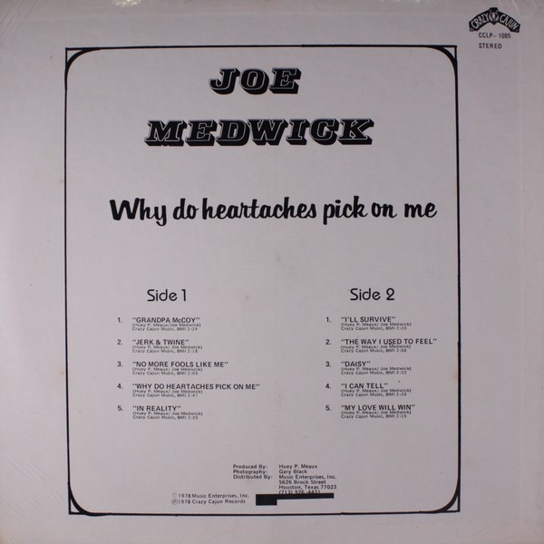 Joe Medwick – Why Do Heartaches Pick On Me (LP) (Near Mint (NM or M-))