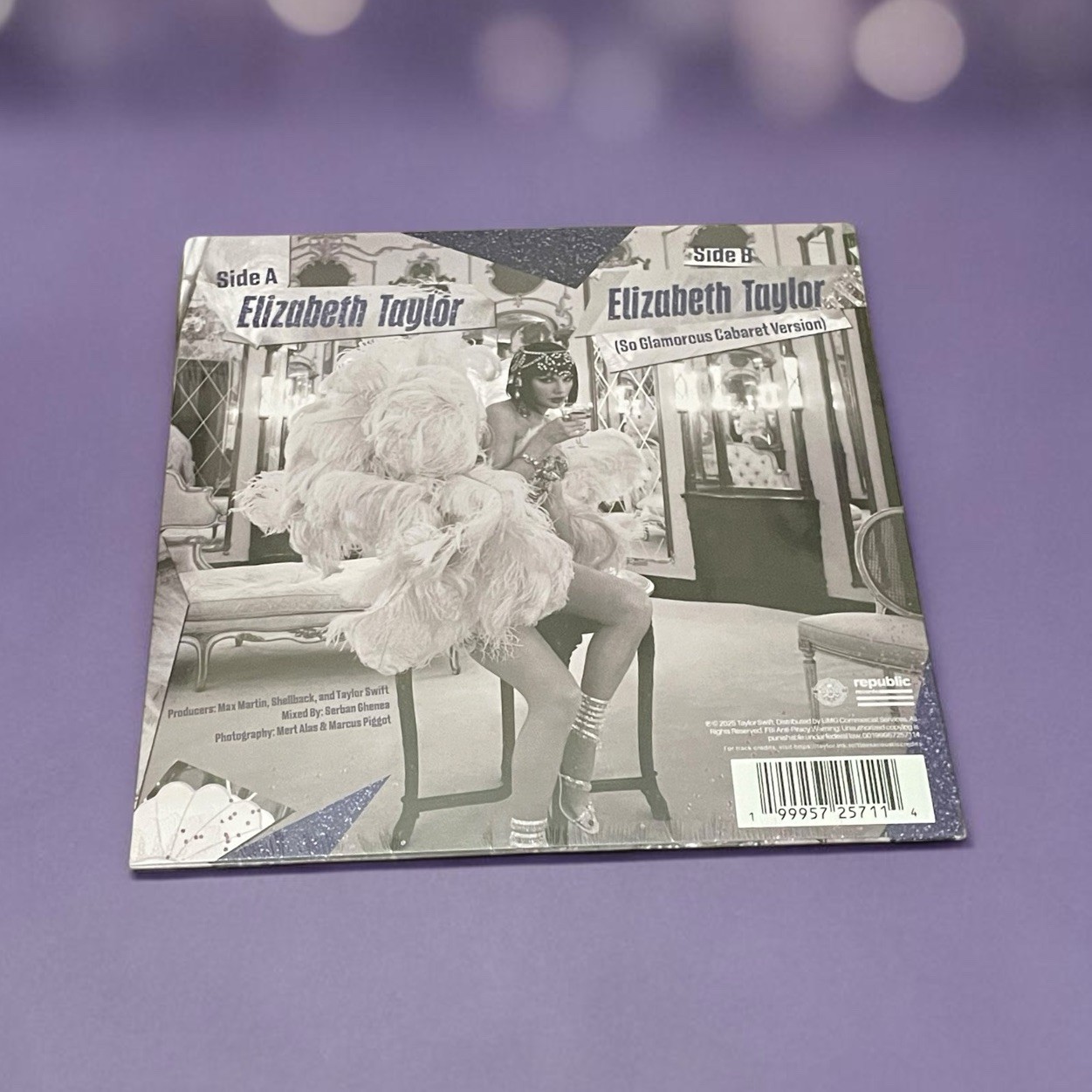 Taylor Swift RSD 2026 Elizabeth Taylor Glitter Vinyl 7” Rare Collectible Violet