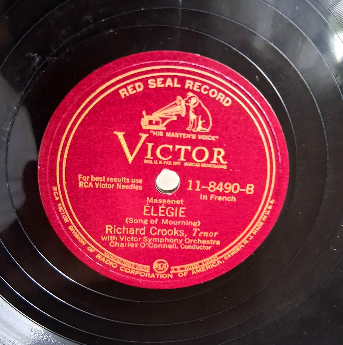 Talking Machine Richard Cooks Panis Angelicus Victor Record 12″ Shellac 1904 EX