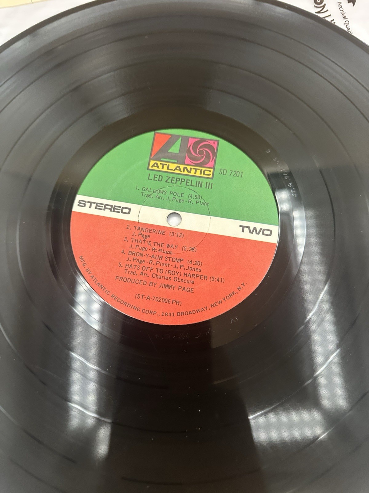 LED ZEPPELIN III – LP Vinyl Atlantic Records SD 7201 Gatefold