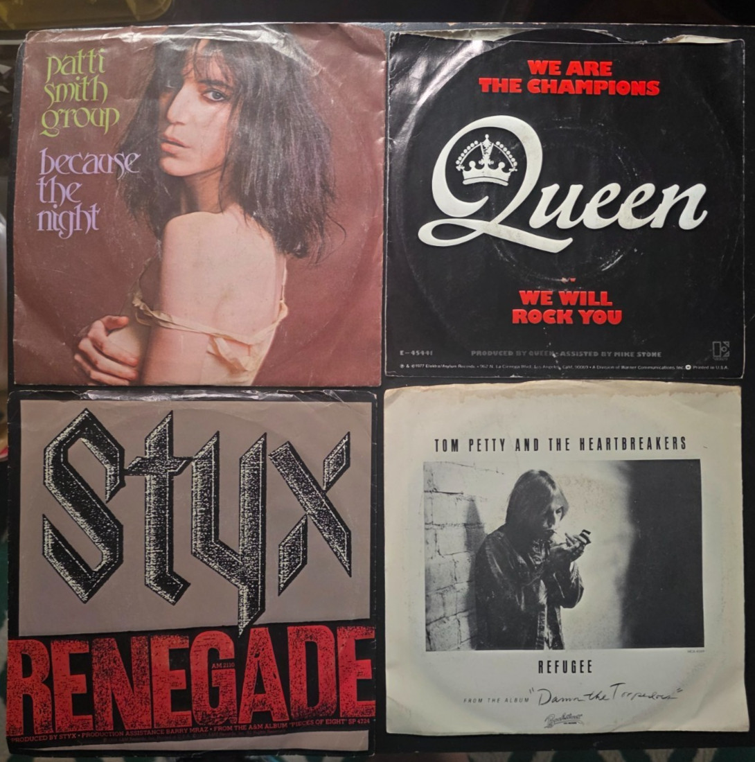 BIN Lot of 15 80s Rock/Pop/T40 Hits on 45s / 7′ Singles w/ Picture Sleeves