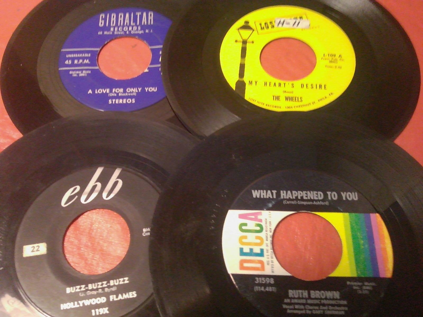 Faux Snakeskin 45 RPM CASE & (50) 1950’s-60’s Doo Wop R & B 45’s See Photos