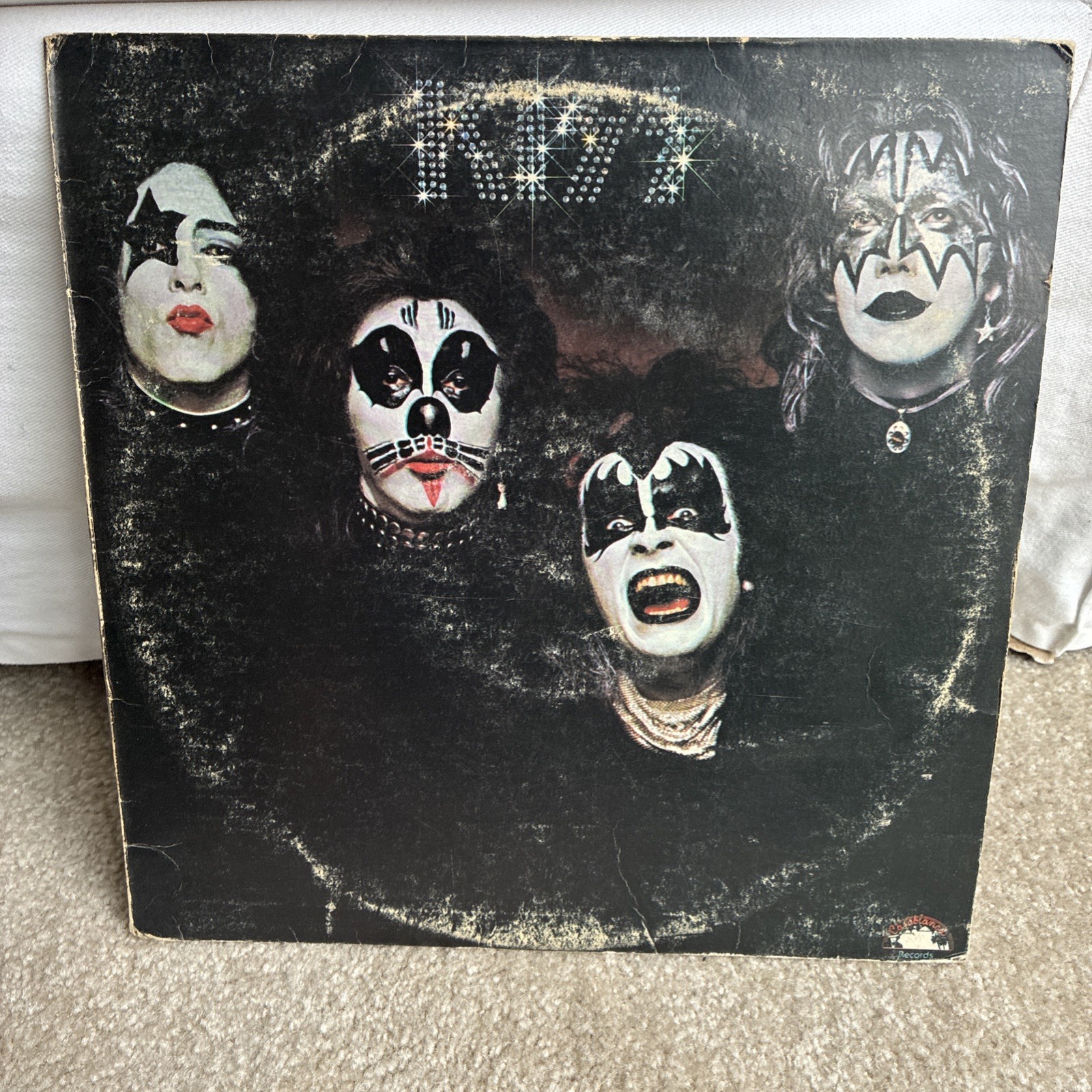 KISS Self-Titled 1975 LP Tan Casablanca NBLP-7001 VG w/Inner S/T
