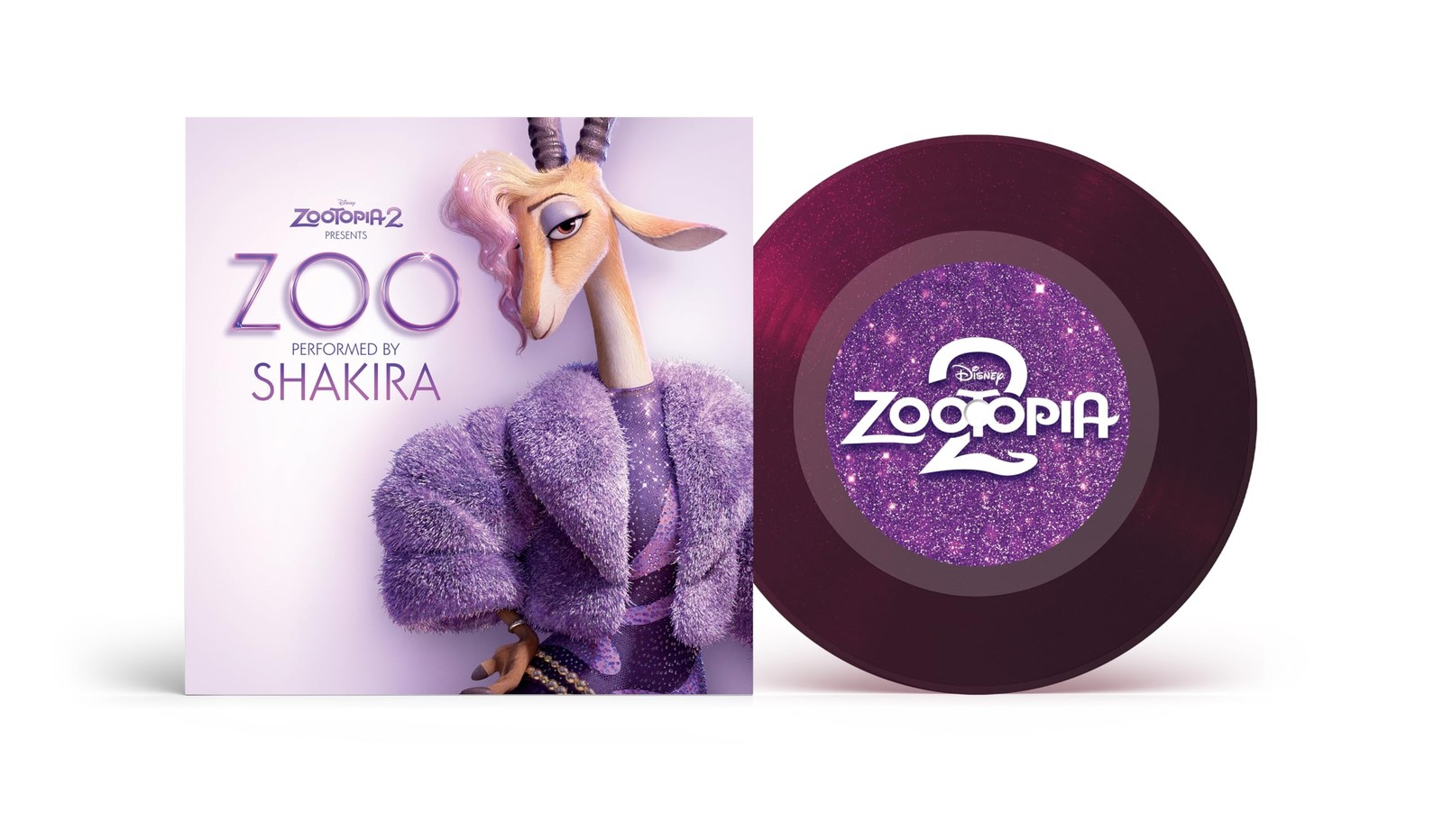 Shakira Zoo from Zootopia 2 Purple Translucent Glitter Singl (Vinyl) (UK IMPORT)