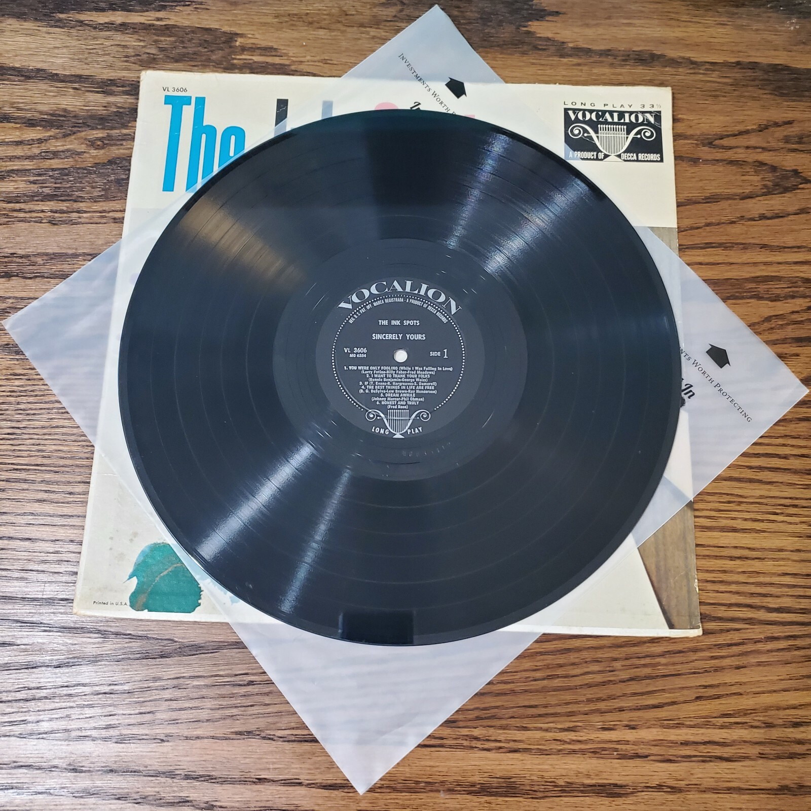 THE INK SPOTS –  Sincerely Yours – Vinyl LP Vocalion VL 3606, vintage, used